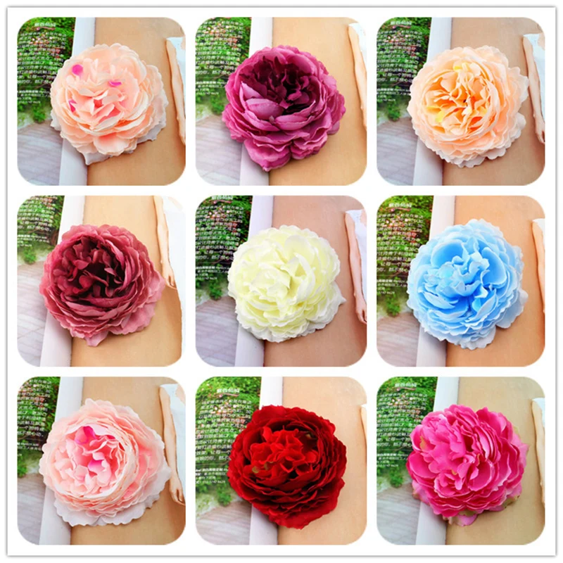 DIY искусственный цветок голова Европейская осень яркие пионы Свадебные цветы