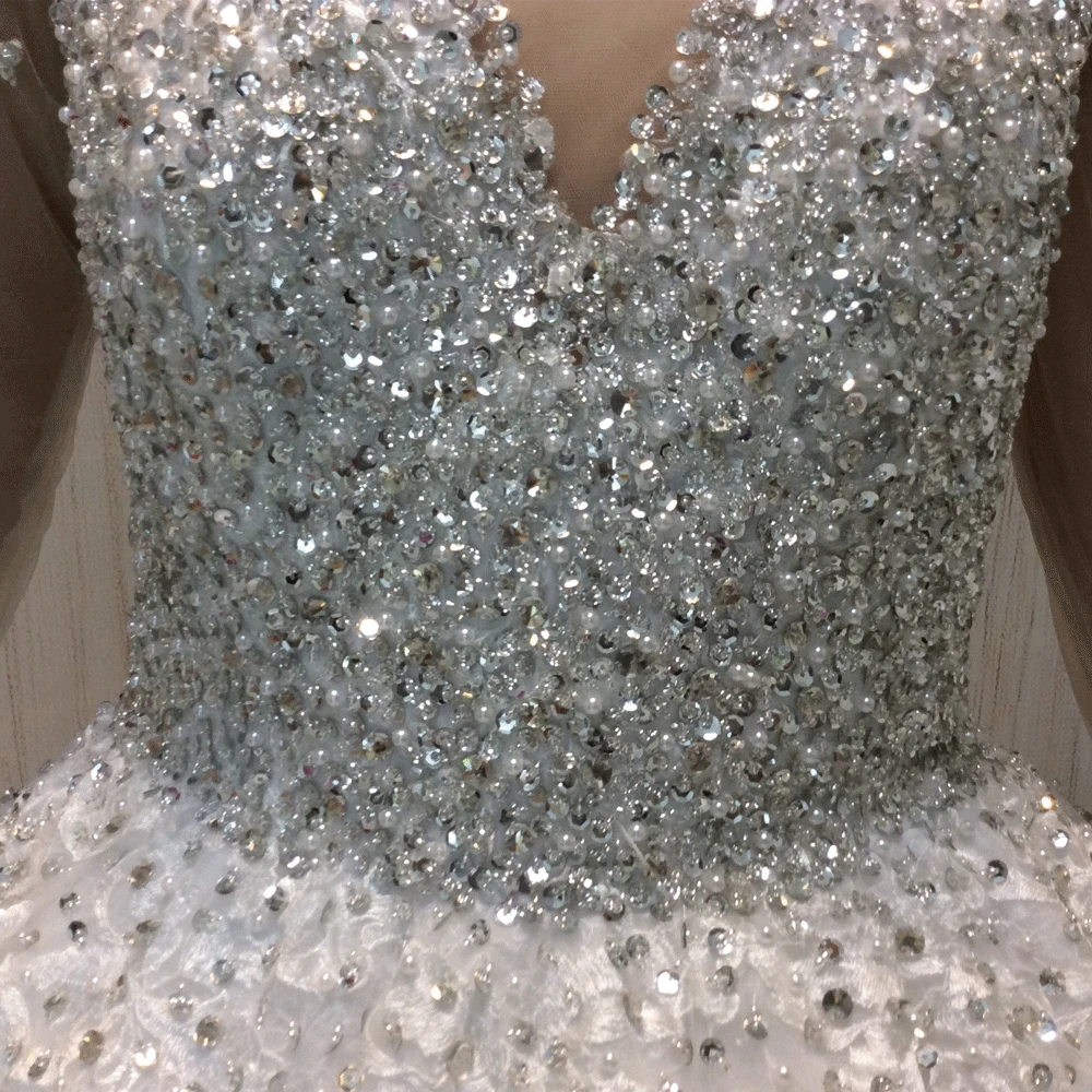 SuperKimJo Vestido De Noiva 2018 настоящие фото свадебные платья со стразами роскошный длинный
