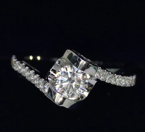 Чистое серебро 0.5ct 925 Серебро S925 кольцо Mariage Nupcial De Mariee Люминесцентная Свадебная
