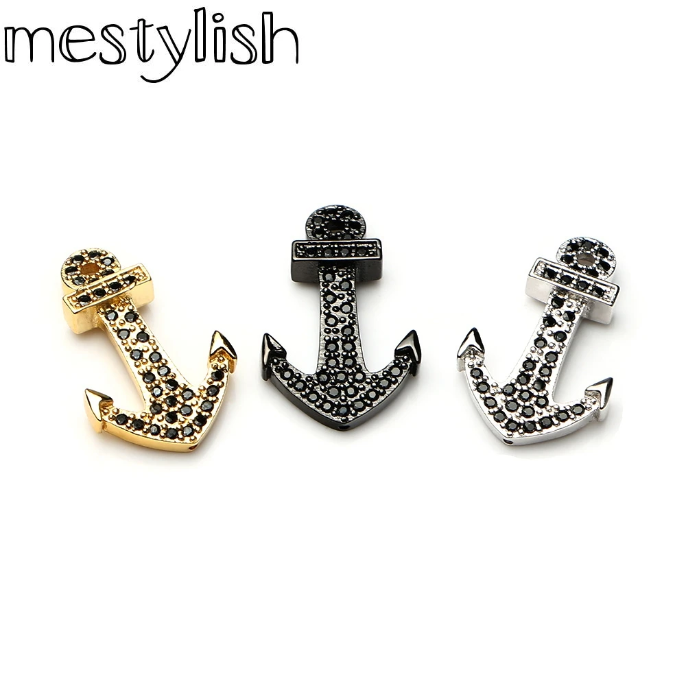 Mestylish 3 шт./лот соединитель якоря из фианита для изготовления браслетов и ожерелий