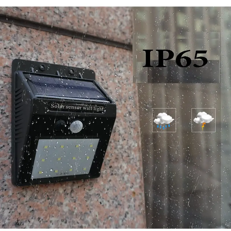 20 шт. IP65 водонепроницаемый настенный светильник Солнечный перезаряжаемый