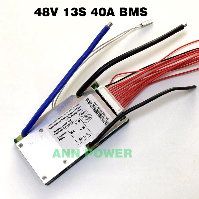 Электродвигатель 13S 48V 40A BMS литий-ионный аккумулятор BMS используется для 48V 20Ah 30Ah 40Ah 50Ah батареи BMS с функцией баланса