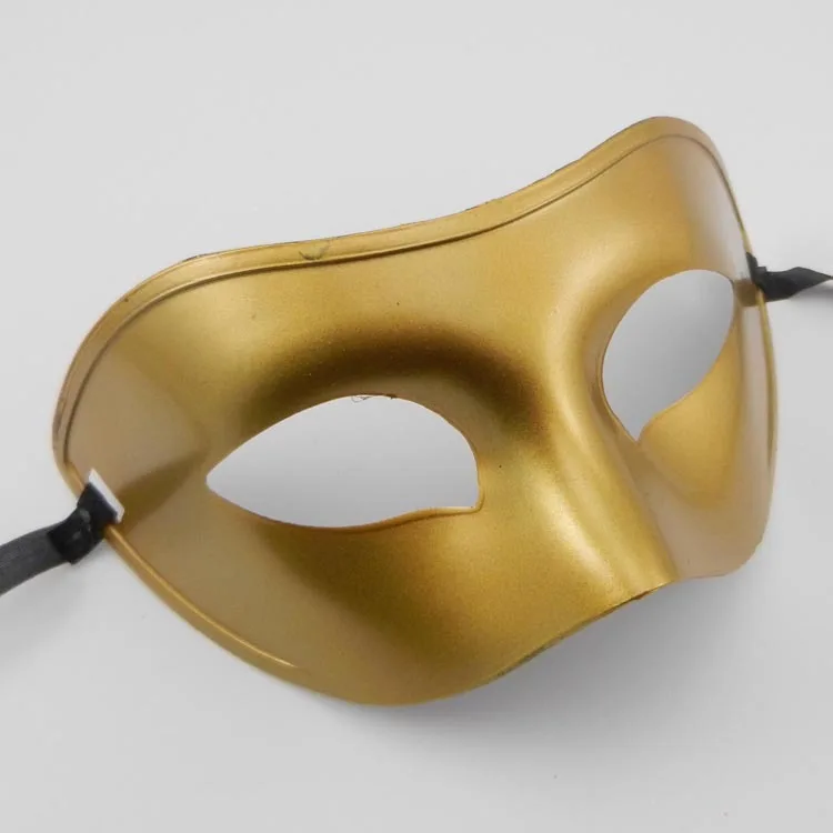 Очаровательная Мужская маска на половину лица с плоской головкой Золотая и