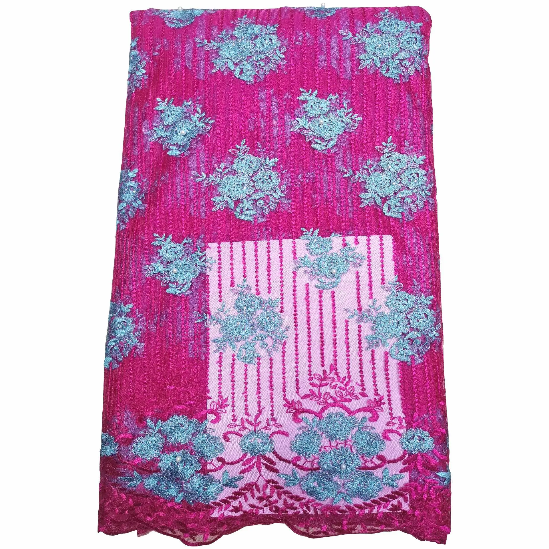 5 ярдов кружева вышивка цветок Африканские свадебное платье ткань французские