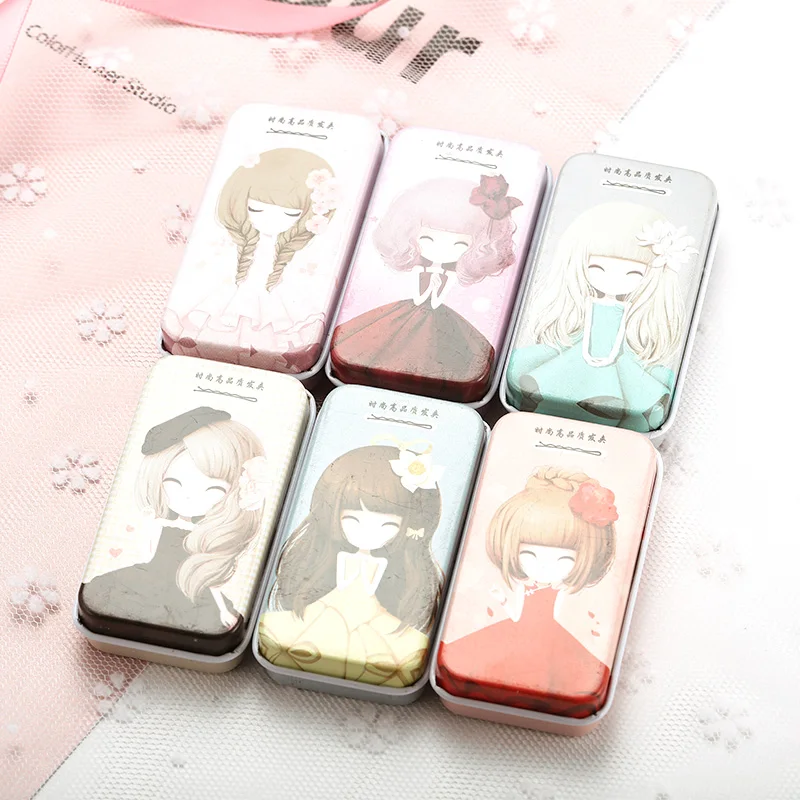 Новинка 15 шт./лот милая коробка грубые Черные Металлические Заколки для женщин