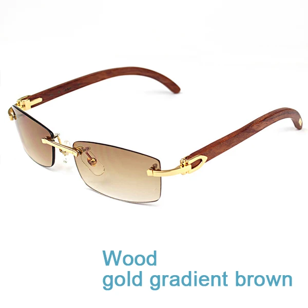 wood gold brown Мужские солнцезащитные очки, настоящие роговые очки buffalo, без оправы, белые и черные квадратные мужские очки Carter, оптические оттенки, Заполните рецепт - Цвет линз: wood gold brown