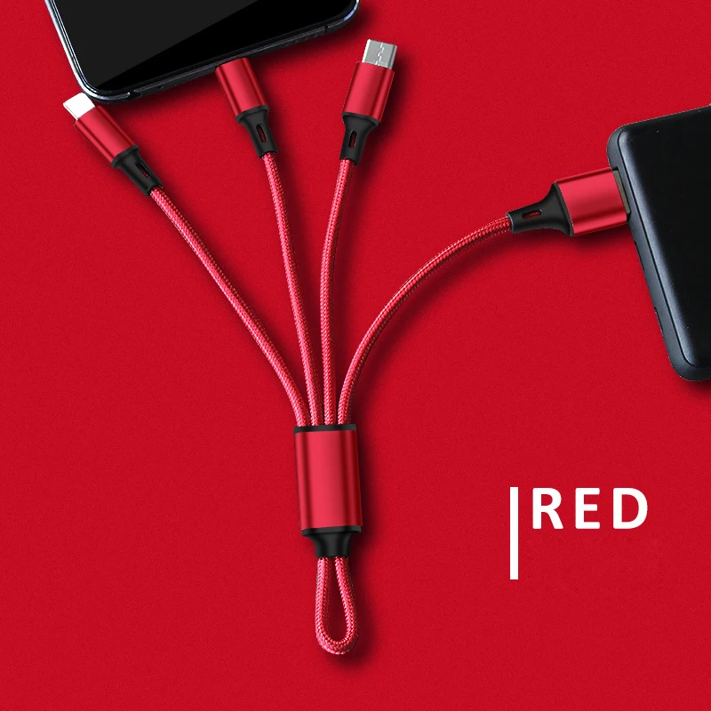 3 в 1 type C адаптер для быстрой зарядки нейлоновый Плетеный usb-кабель xiaomi huawei samsung