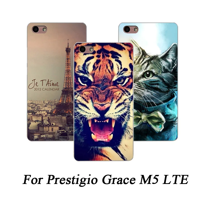 Мягкий ТПУ чехол для телефона Prestigio Grace M5 LTE силиконовые чехлы с рисунком волка