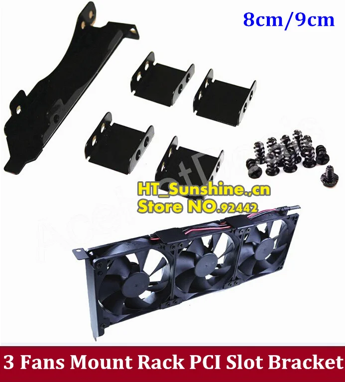 3 Fan Mount Rack PCI Slot Bracket for Video Card DIY 2PCS/LOT Free Shipping