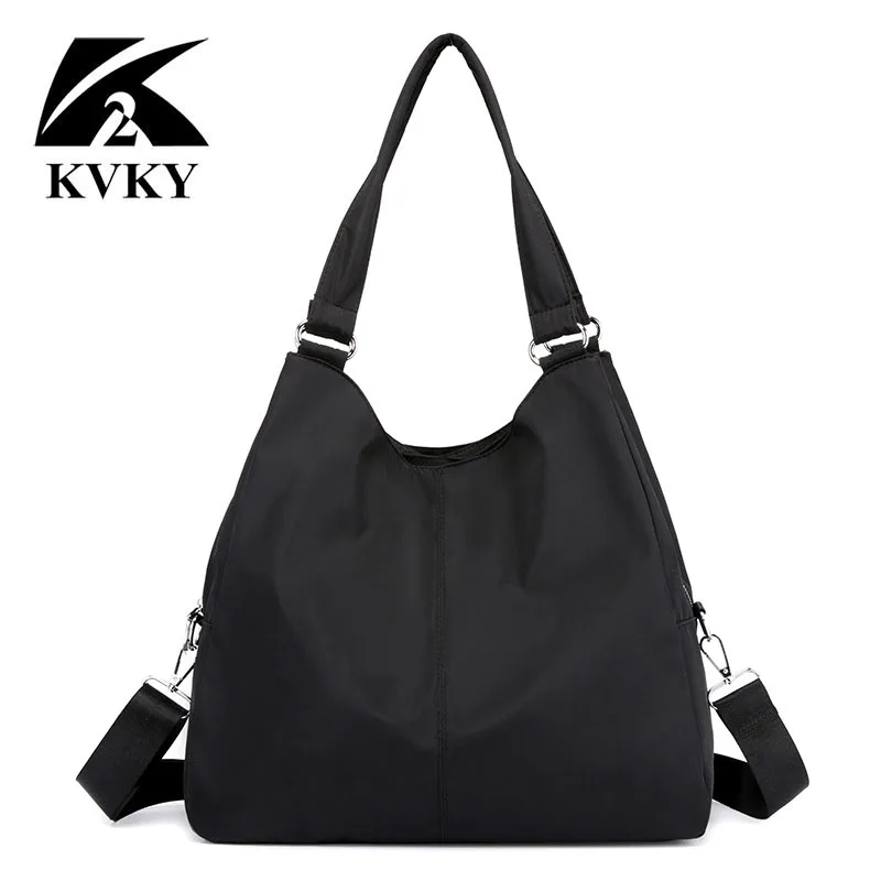 

Hot Women Handbag Casual Large Shoulder Bag Nylon Tote Famous Brand Purple Handbags Mummy Shopping Bags Waterproof bolsas Black