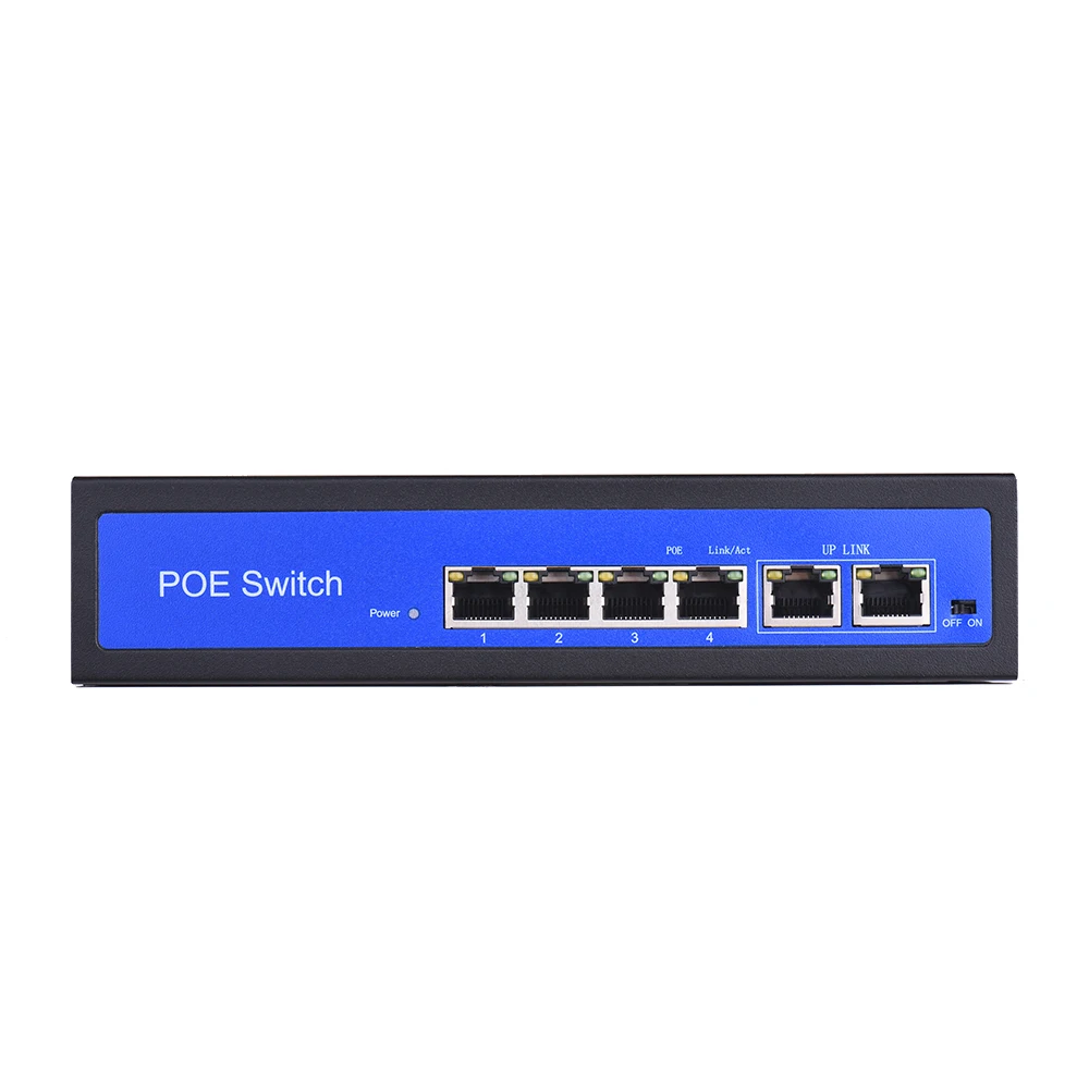 Коммутатор BZDN PoE 4 + 2 питание порта Ethernet Uplink 1 гбит/с по IEEE 802 3 48 в А для камер AP