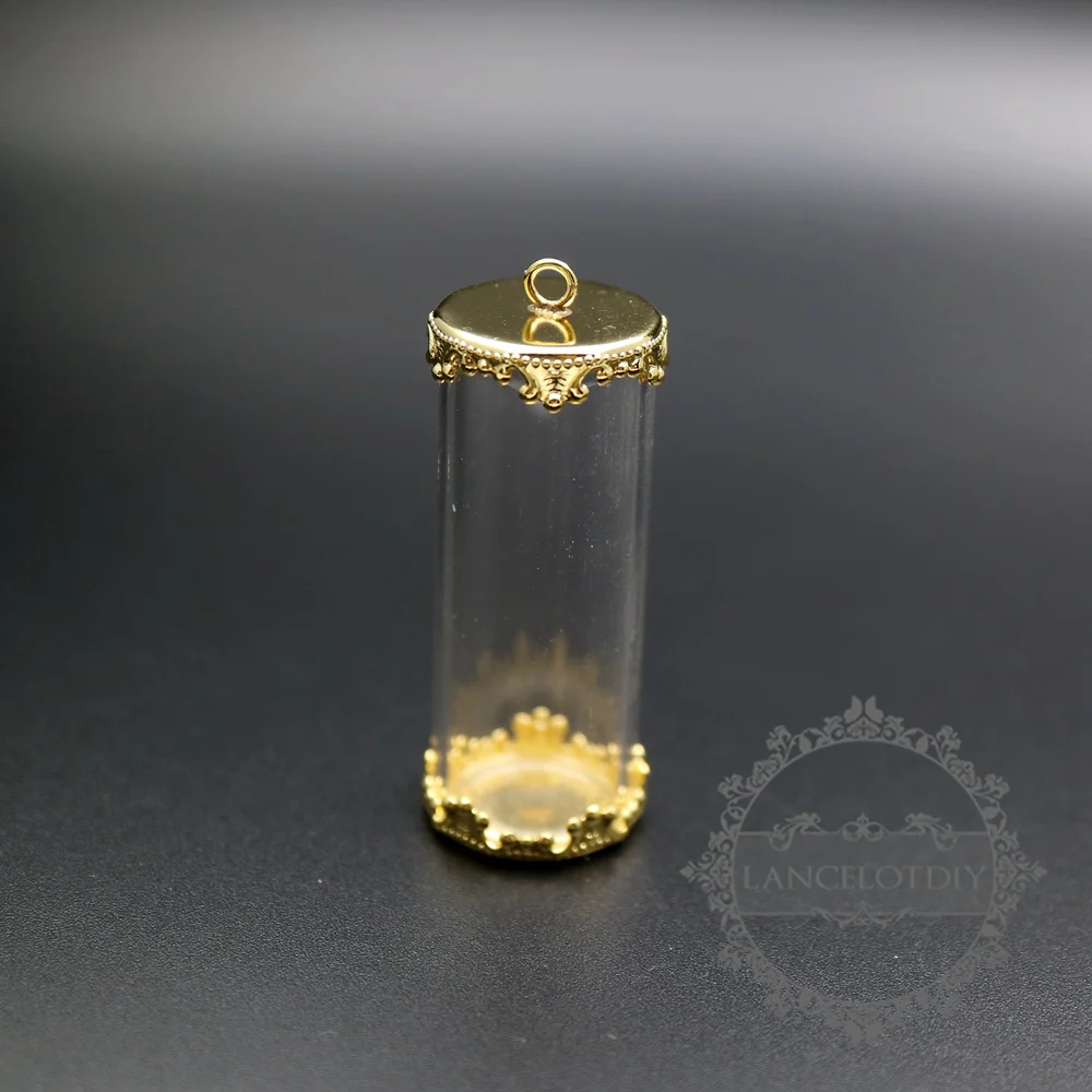 40x15 мм круглая стеклянная трубка купол бронза, серебро, черный, золото, розовое золото ободок лоток DIY желаний флакон кулон Шарм поставки 1800232