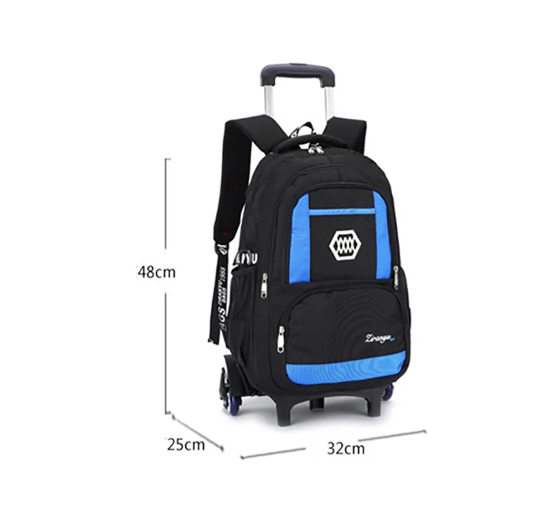 Children School Bags with 2/6 Wheels Removable Kids Child Trolley Bag Boys Girls Rolling Backpack Wheeled | Багаж и сумки
