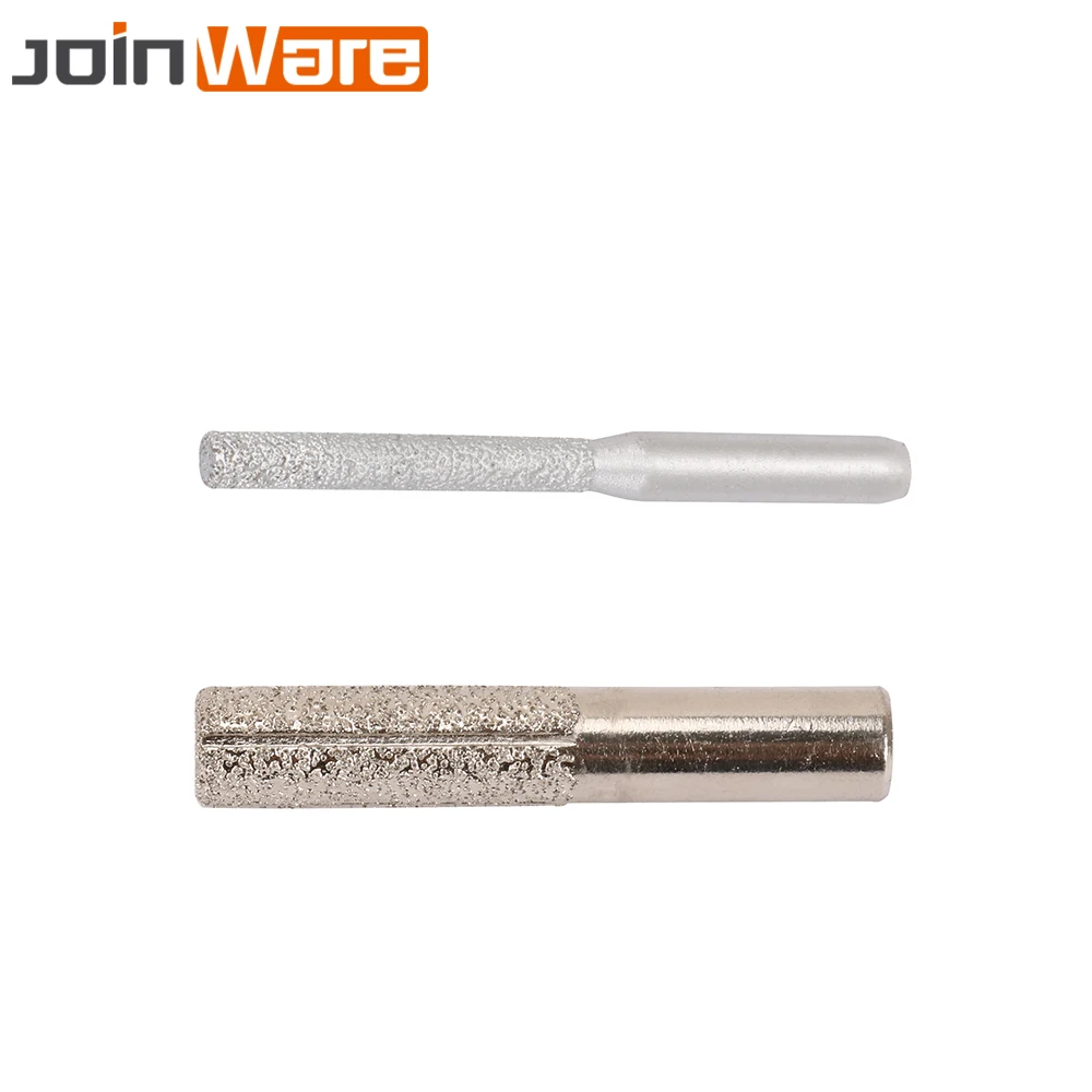 2 шт. вакуумная пайка алмазная фреза серебристая прямая палец бит 6 35/12 7 мм с