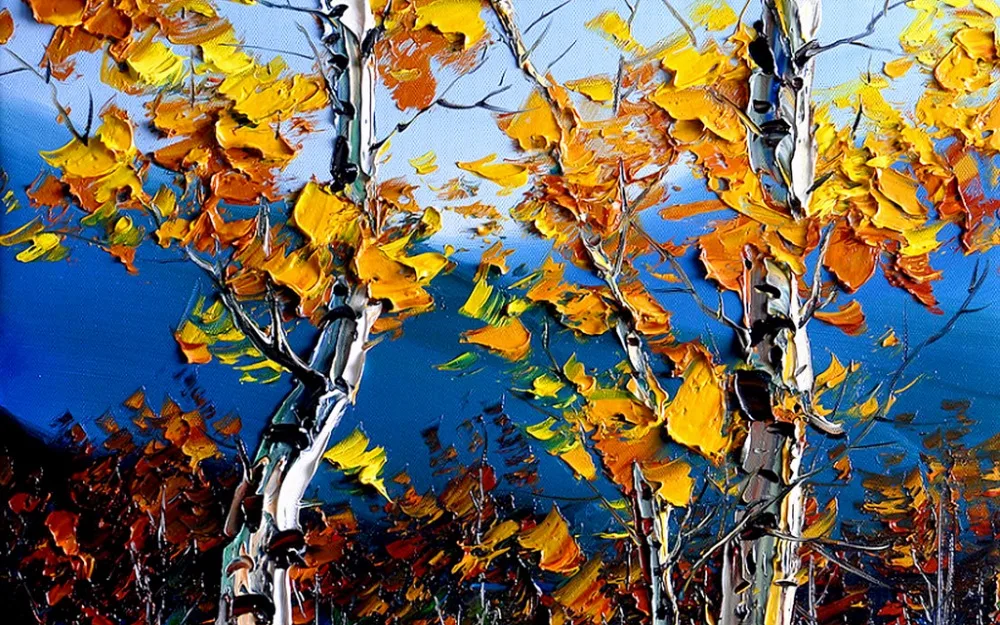 Beautiful Photo Oil painting tree curtains living room window home bedroom decoration |