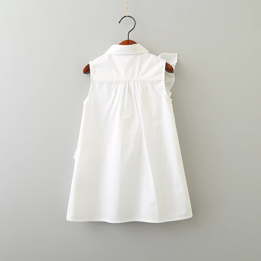 Hot Baby Girls Summer Solid Ruffles Blouse Dresses Princess Children Kids Fashion Pink White Elegant Clothes | Детская одежда и