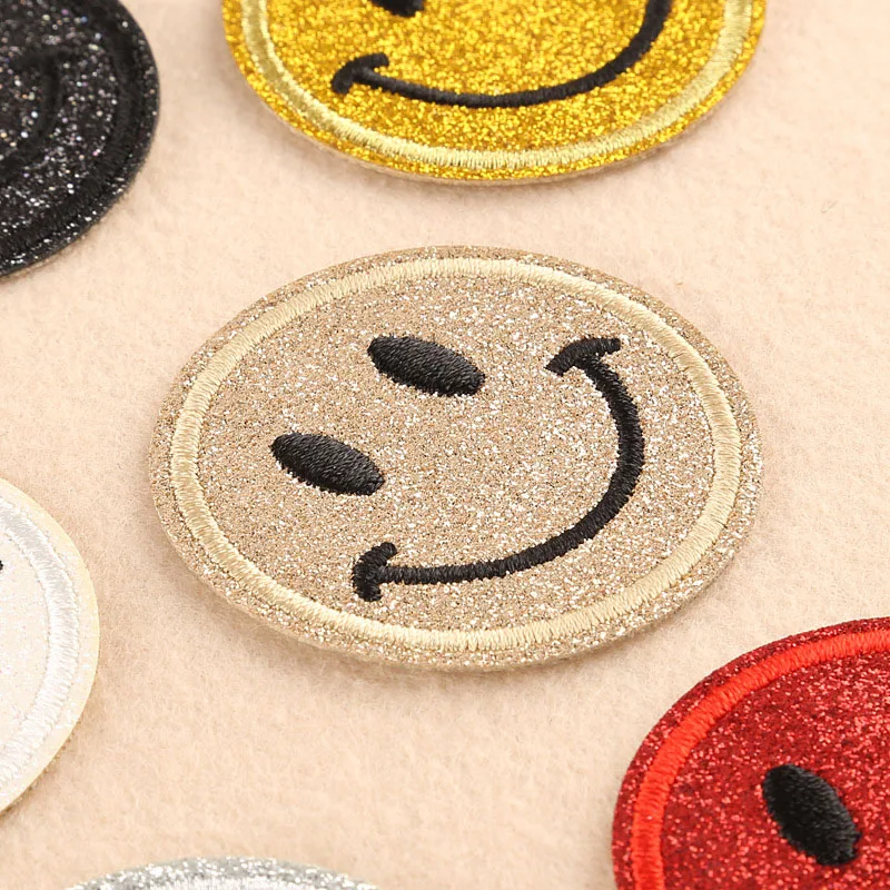 DIY вышивка патч круг мультфильм наклейки для одежды Emoji нашивки украшения