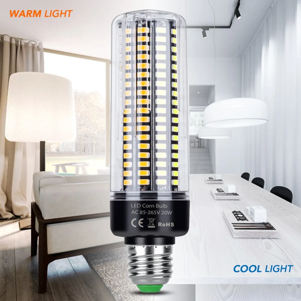 

E27 Led Lamp Corn Bulb 220V E14 Led Light Bulb 110V 3.5W 5W 7W 9W 12W 15W 20W 5736 85~265V LED Home Lighting Bedroom No Flicker