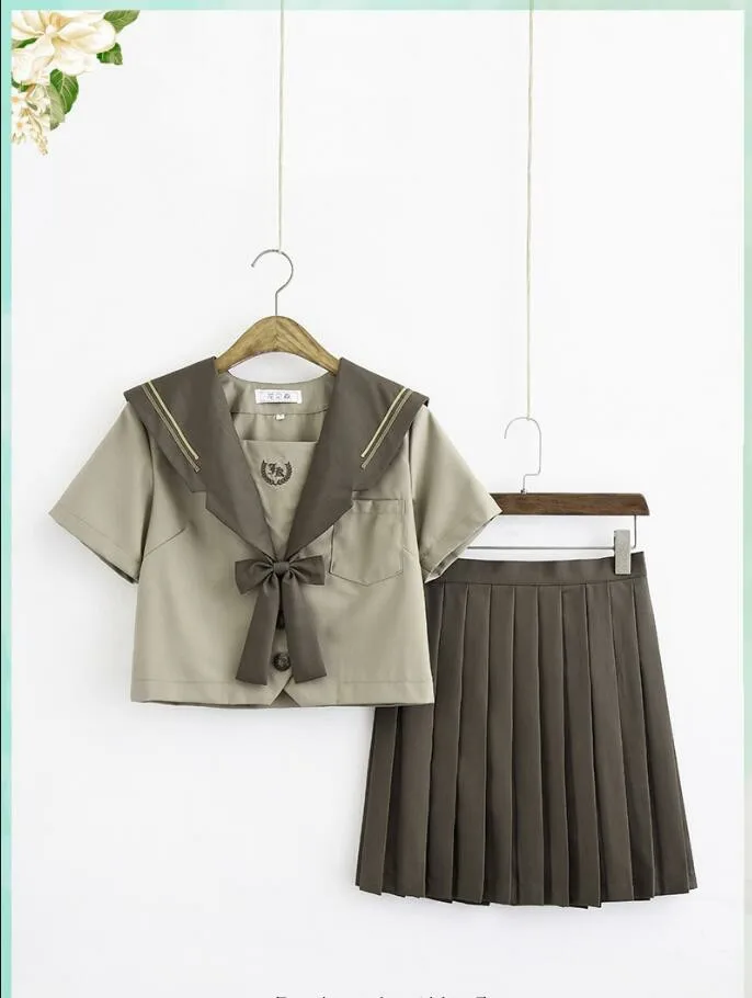 Japanese Orthodox Soft Girl JK Uniform Skirt Milk Tea Brown Kanto Transformed Two Sailor Suits for Students N1 | Тематическая