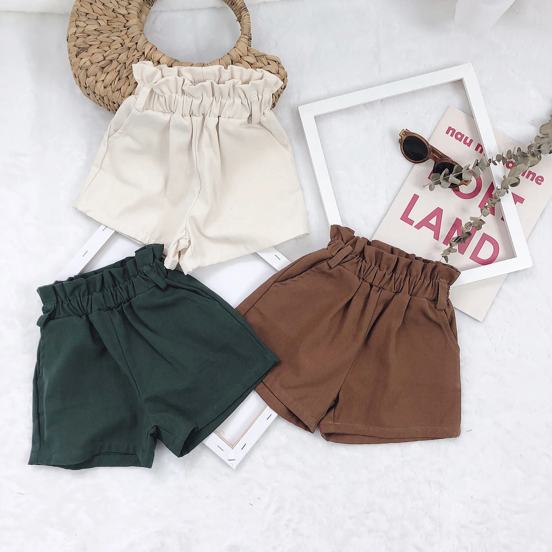 2019 г. летние однотонные повседневные шорты для девочек универсальные в Корейском