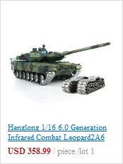 Henglong 1/16 зеленый 6,0 версия инфракрасный боевой Leopard2A6 rc Танк 3889 отдача ствола металлический трек Резина TH12771