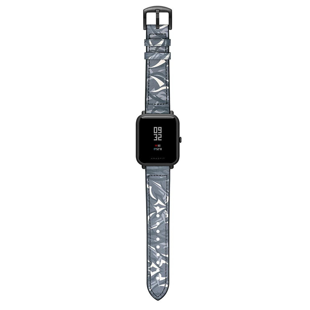 20 мм кожаный ремешок для Xiaomi Huami Amazfit BIP BIT Смарт-часы браслет для Xiaomi Amazfit ремешок из натуральной кожи ремень