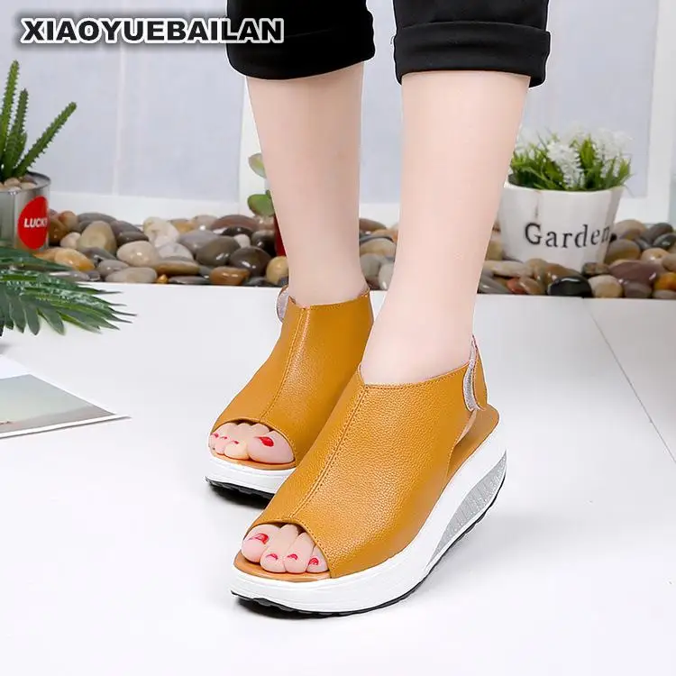 Новинка 2018 года Летние босоножки обувь с толстой подошвой Водонепроницаемая