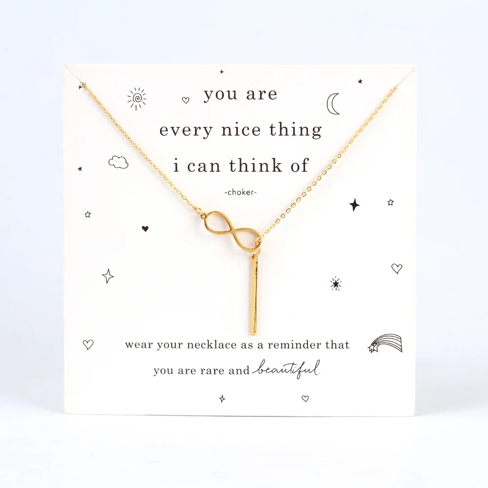 Женские ожерелья Чокеры Wish Card подвеска из нержавеющей стали золотого цвета