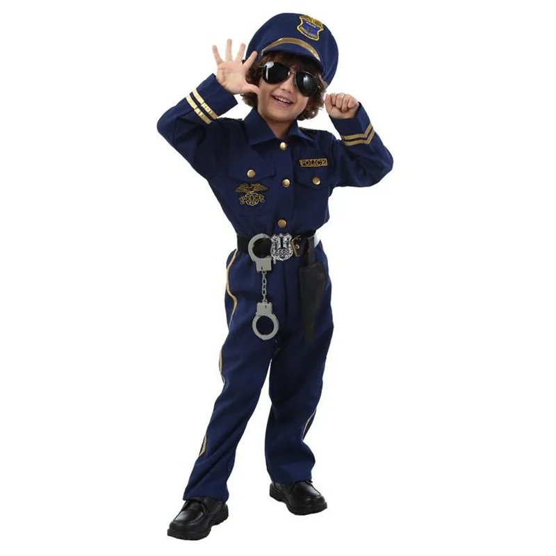 Вечерние костюмы на Хэллоуин темно синего цвета для косплея суперполицейских