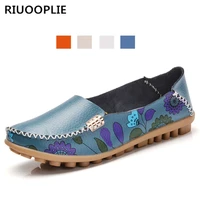 riuooplie spring women flats genuine leather shoes slip on ballet flats ballerines flats woman shoes moccasins loafers shoes