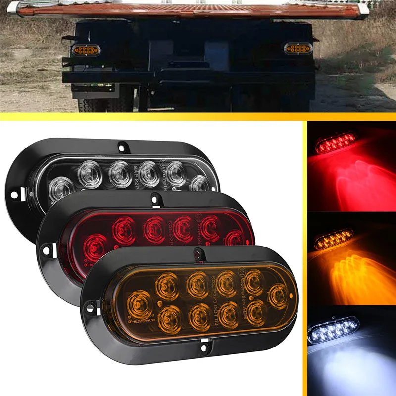 1 пара белый/красный/желтый 12V светодиодный Предупреждение светильник автомобиль грузовик обратный светильник задние стоп светильник прицеп светодиодный указатель поворота