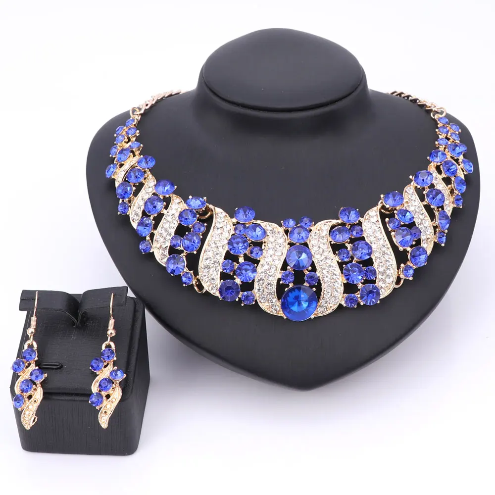 Роскошные свадебные аксессуары для невесты эффектные Ювелирные наборы женщин