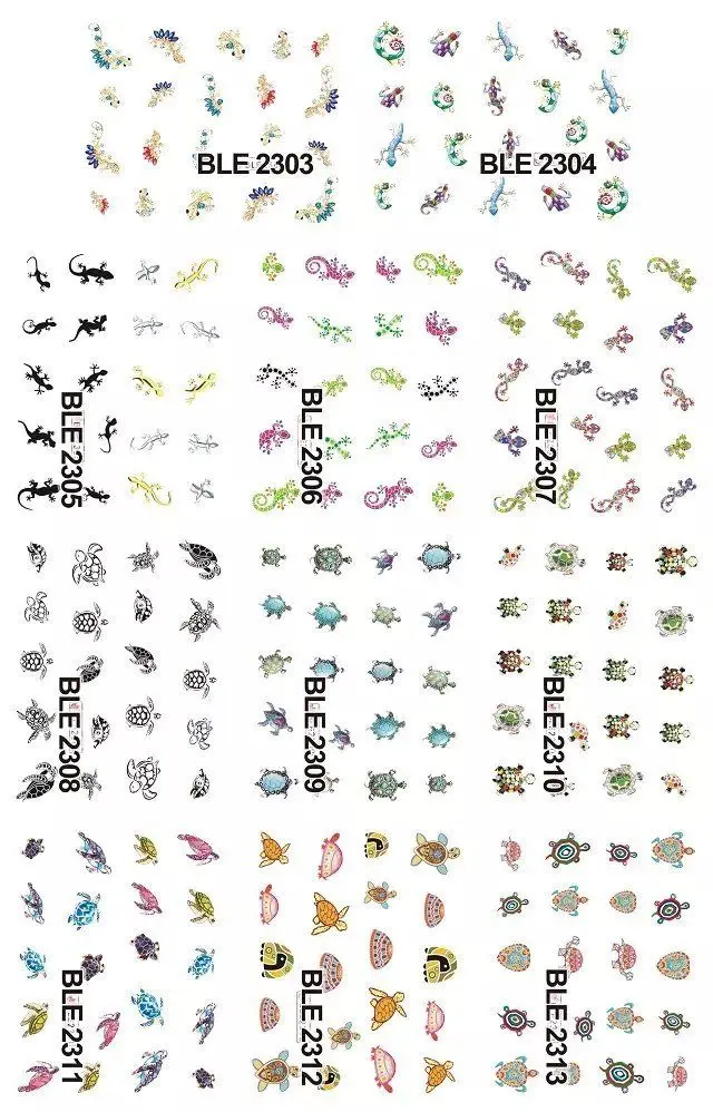 1 лот = 11 листов ящерицы морская черепаха Черепашки рептилии водные переводные