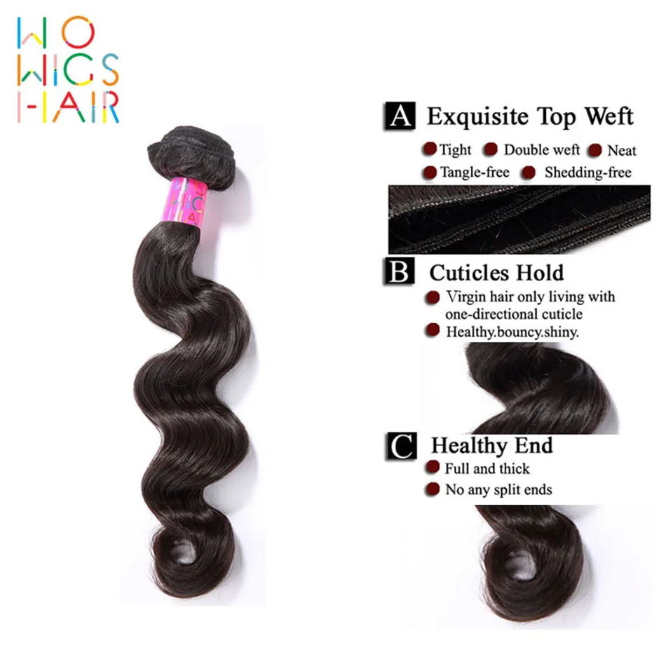 Волосы WoWigs малазийские волосы Remy свободные волнистые 3 пряди лучшая кружевная