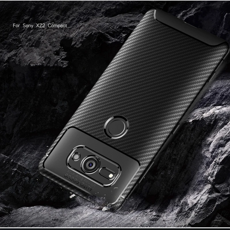 Carbon Fibre Case For Sony Xperia XZ2 XZ 2 Compact H8314 H8324 Rugged Armor Shockproof Soft Rubber Silicone Phone Back Cover | Мобильные