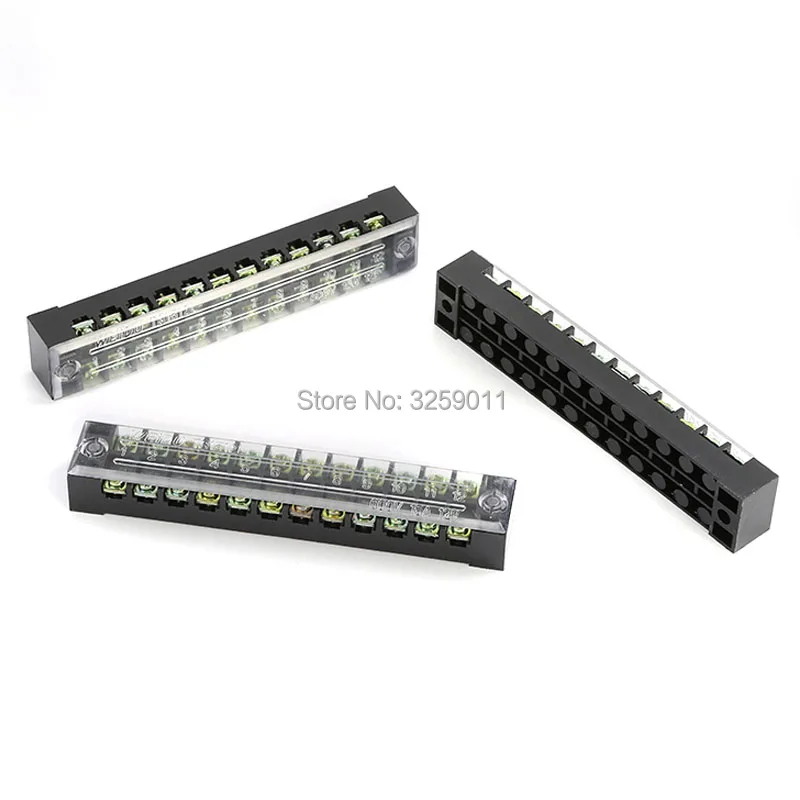 

10PCS TB-1512 TB15A12P Suyep 12 Positions Dual Rows 600V 15 A Wire Barrier Block Terminal Strip copper