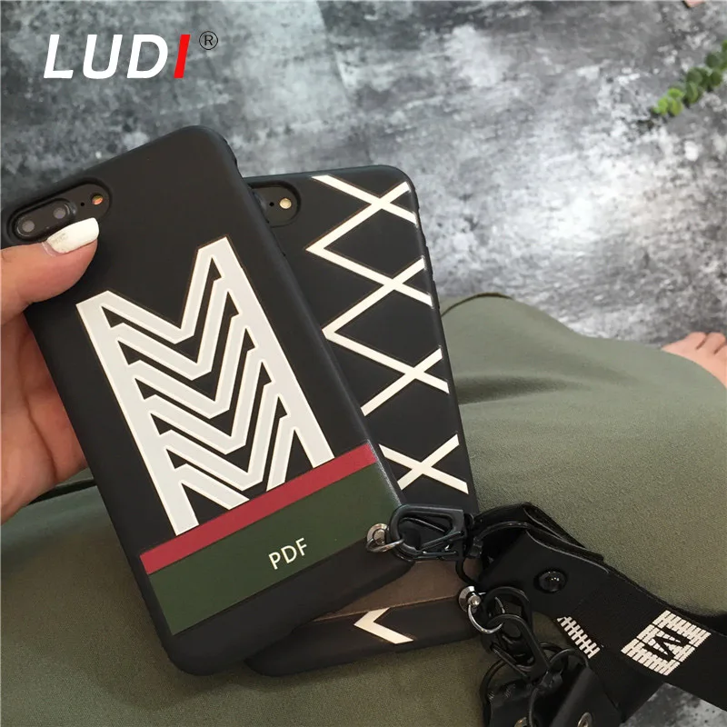 Чехол LUDI в Корейском стиле с 3D геометрическими линиями для iPhone X 8 7 7plus мягкий