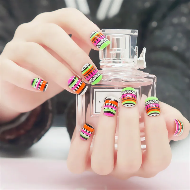 Press on False Nail Tips Full Cover Fake Nails ABS Manicure Art Women DIY | Красота и здоровье