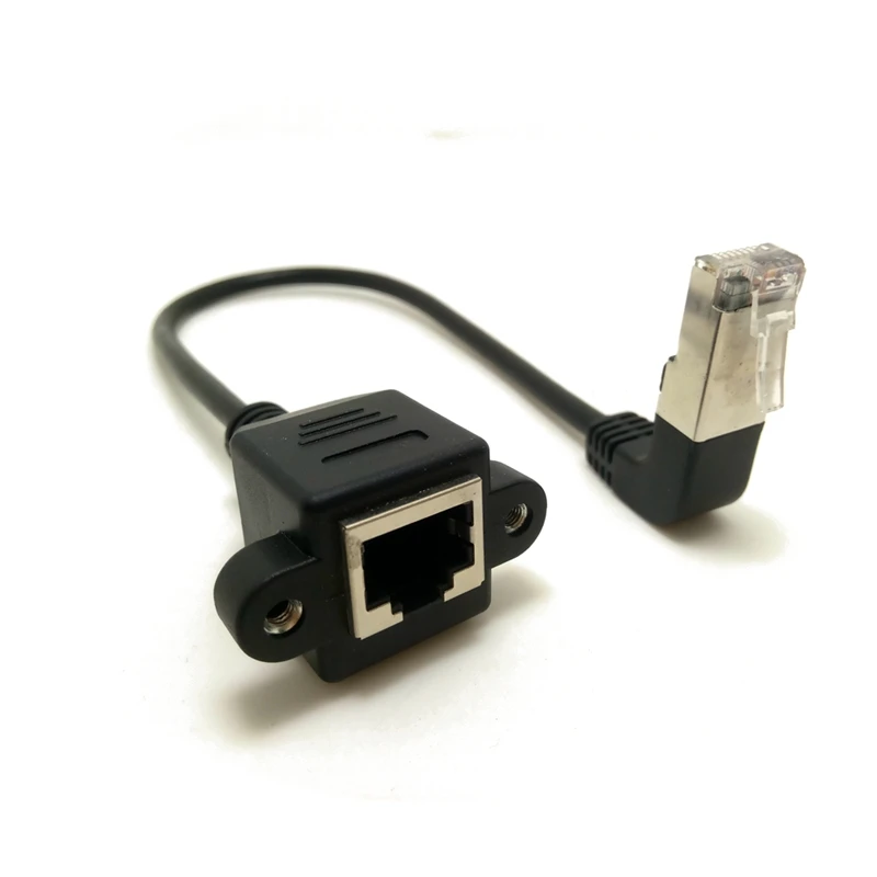 Наклонный Удлинительный кабель 90 градусов 8P8C FTP STP UTP Cat 5e штекер-гнездо Lan Ethernet