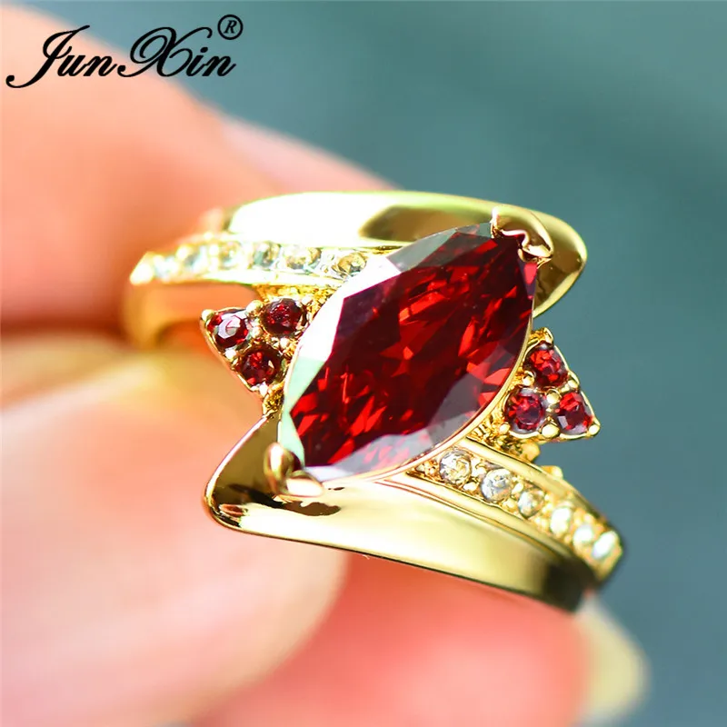 ROXI маркиза резки тесаного камня лошадиный глаз циркон большой красный камень