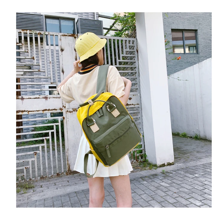Women Hot Canvas Backpacks Candy Color Waterproof School Bags for Teenagers Girls Laptop Backpacks Patchwork Backpack New