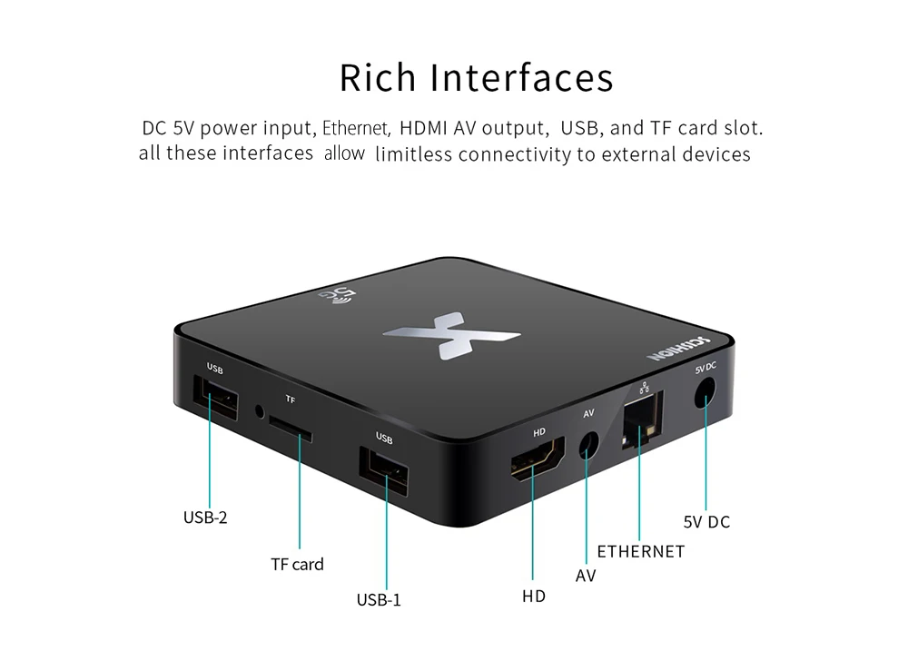 Scishion Model X 4K ТВ коробка Android 8,1 5G, Wi-Fi, RK3229 2G/16G HD 2,0 смарт-медиа-бокс 100 Мбит/с H.265 Декодер каналов кабельного телевидения PK Xiaomi коробка