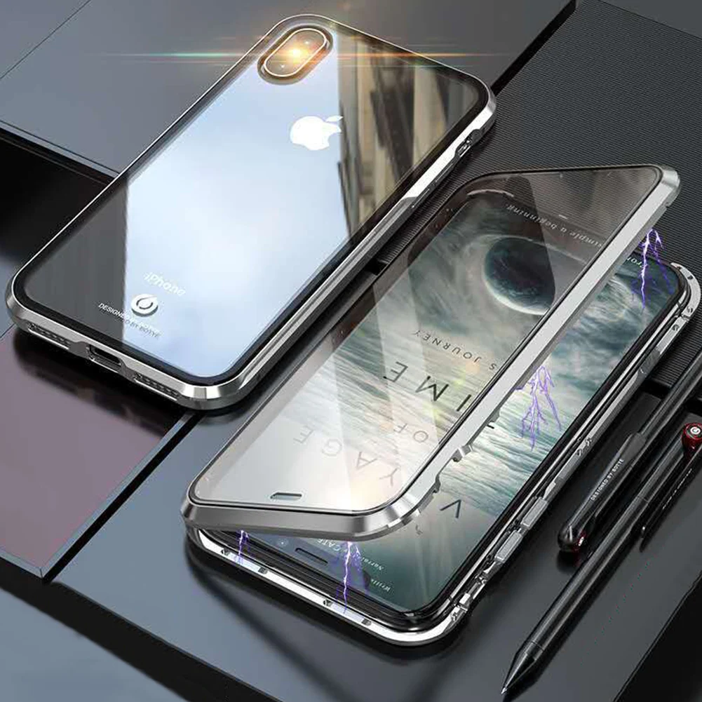 Магнитное закаленное стекло чехол для samsung S10 5G поддержка беспроводной зарядки Capa для iPhone 11 Pro Max двусторонний чехол