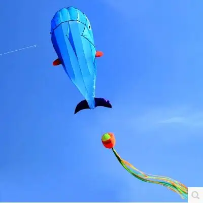 Бесплатная доставка Высокое качество Большой Мягкий Дельфин кайт Рипстоп нейлон