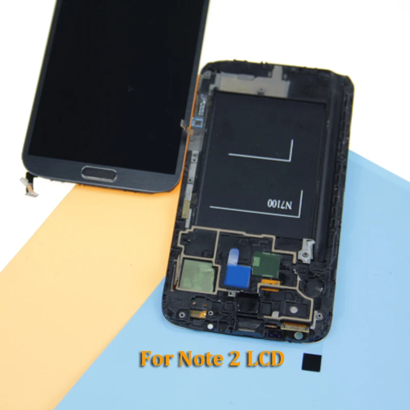 Для samsung N7100 note 2 ЖК Экран планшета Note2 N7105 Сенсорный экран Digitizer + рамка кнопка
