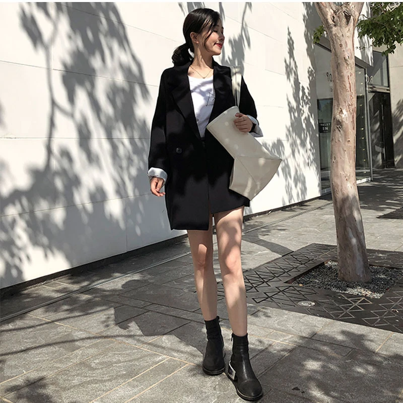 2019 Suits blazer singel button solid color ladies casual loose blazers women long sleeve women's clothing | Женская одежда