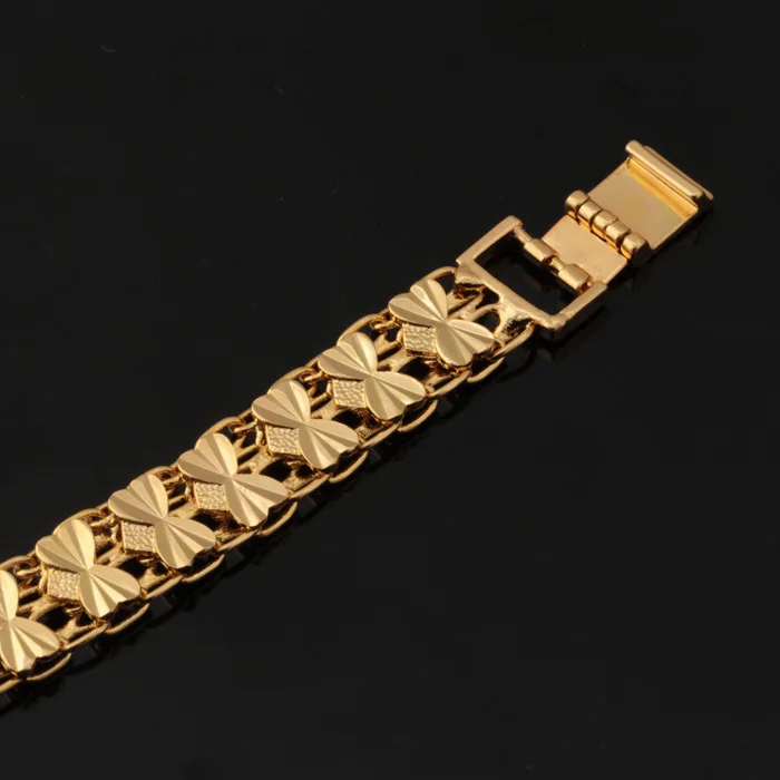 U7 новые модные золотые ювелирные изделия браслет с сердцем и звеньями H463 |