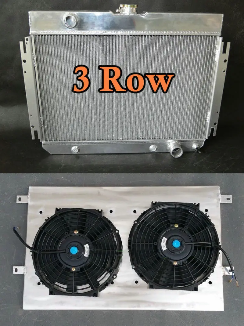 Radiator Shroud Fans Алюминий радиатора и shrou вентиляторы для 1963-1968 Chevrolet Chevy Chevelle путь к цели Biscayne Impala Bel Air Caprice L6 V8 AT/MT 5.4L - Цвет: Radiator Shroud Fans