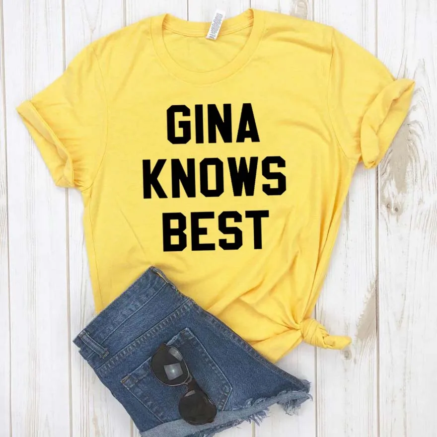 Gina Know/женская футболка с принтом, смешные изделия из хлопка, футболка для девушек, топ, футболка, хипстер, Прямая поставка, NA-219