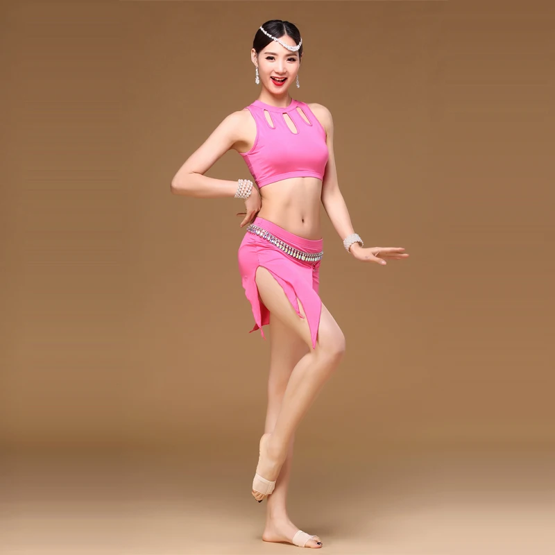 Костюм для танца живота топ + короткая юбка комплект из 2 предметов танцевальная